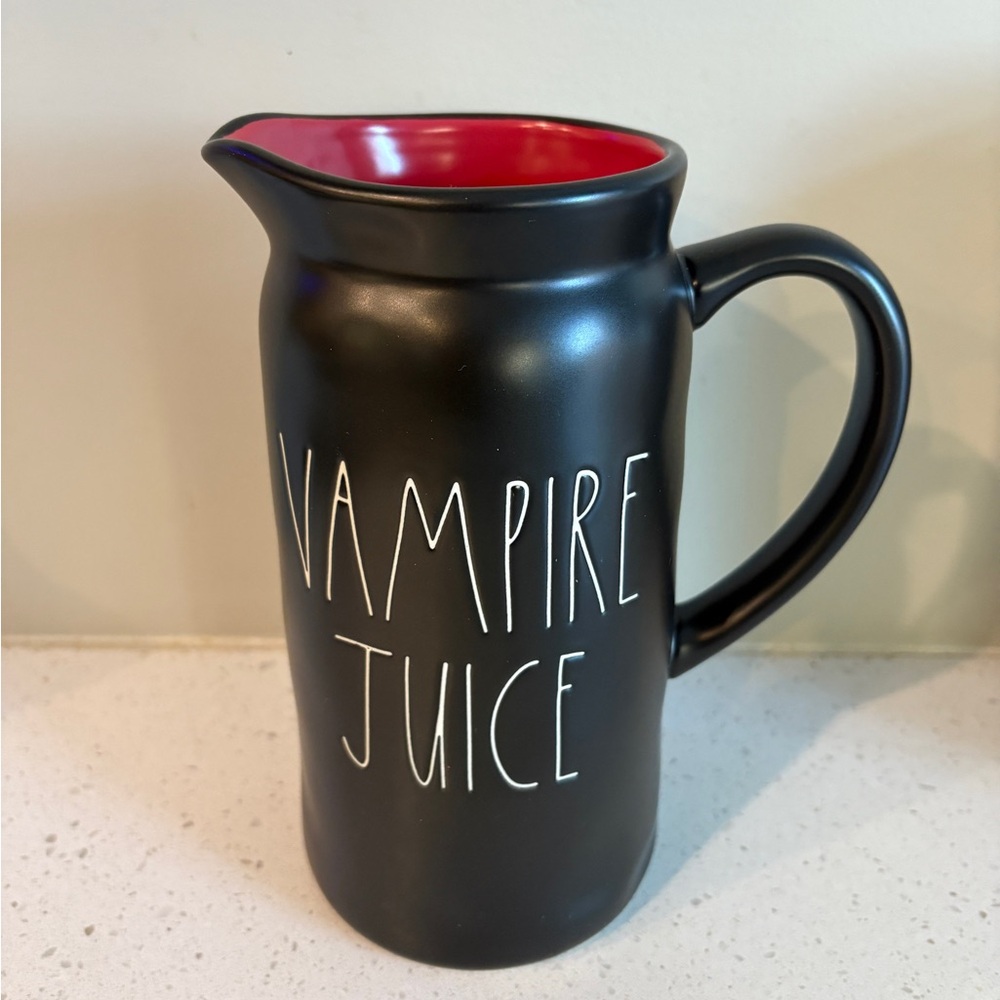 Rae Dunn Black and Red “Vampire Juice” Pitcher